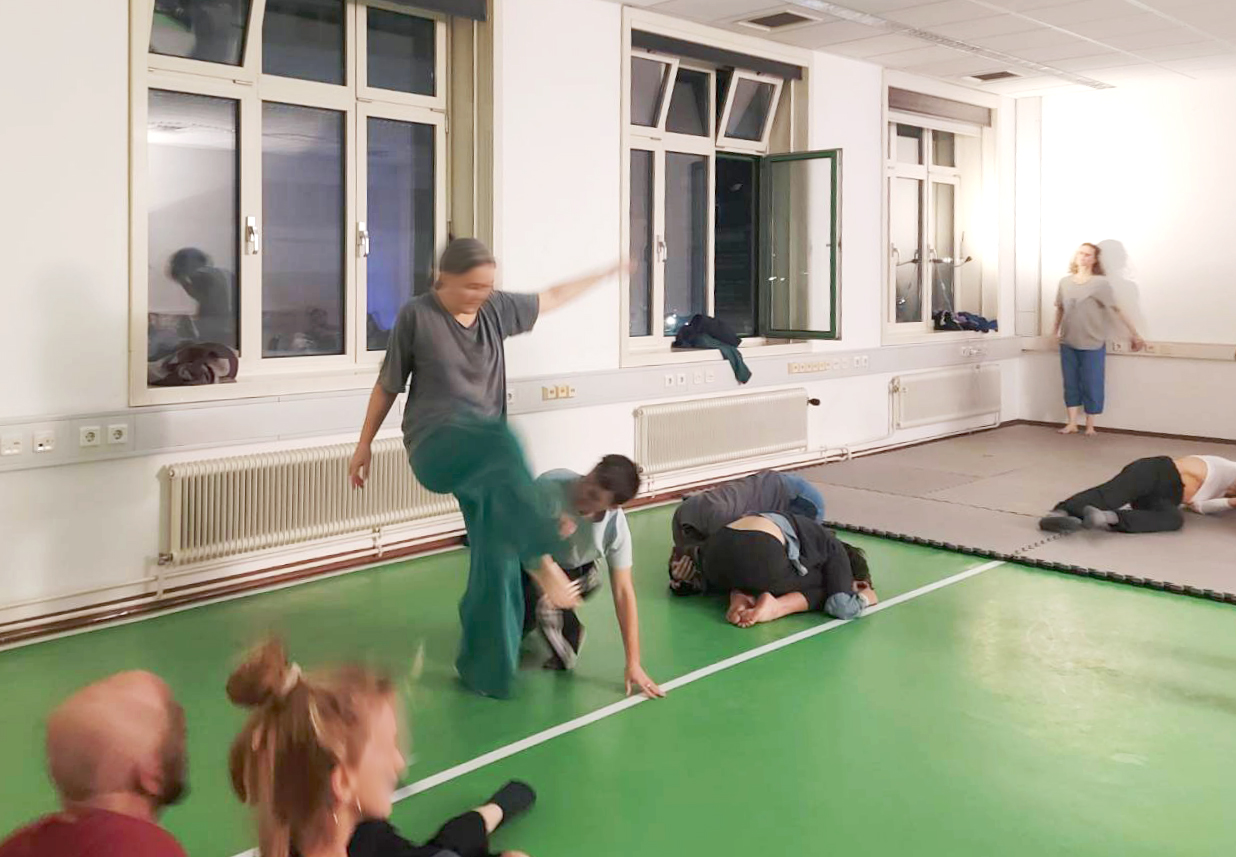 people moving in a jam space